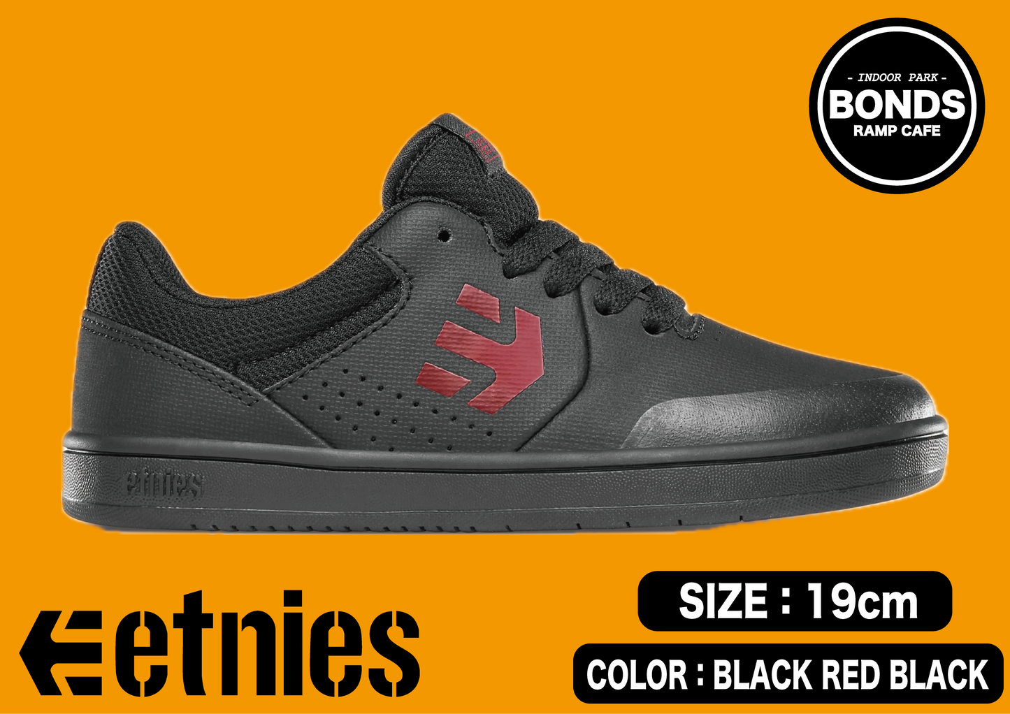 ETNIES エトニーズ KIDS MARANA BLACK/RED/BLACK 19cm BMX SKATEBOARD シューズ 正規代理店契約商品 ■