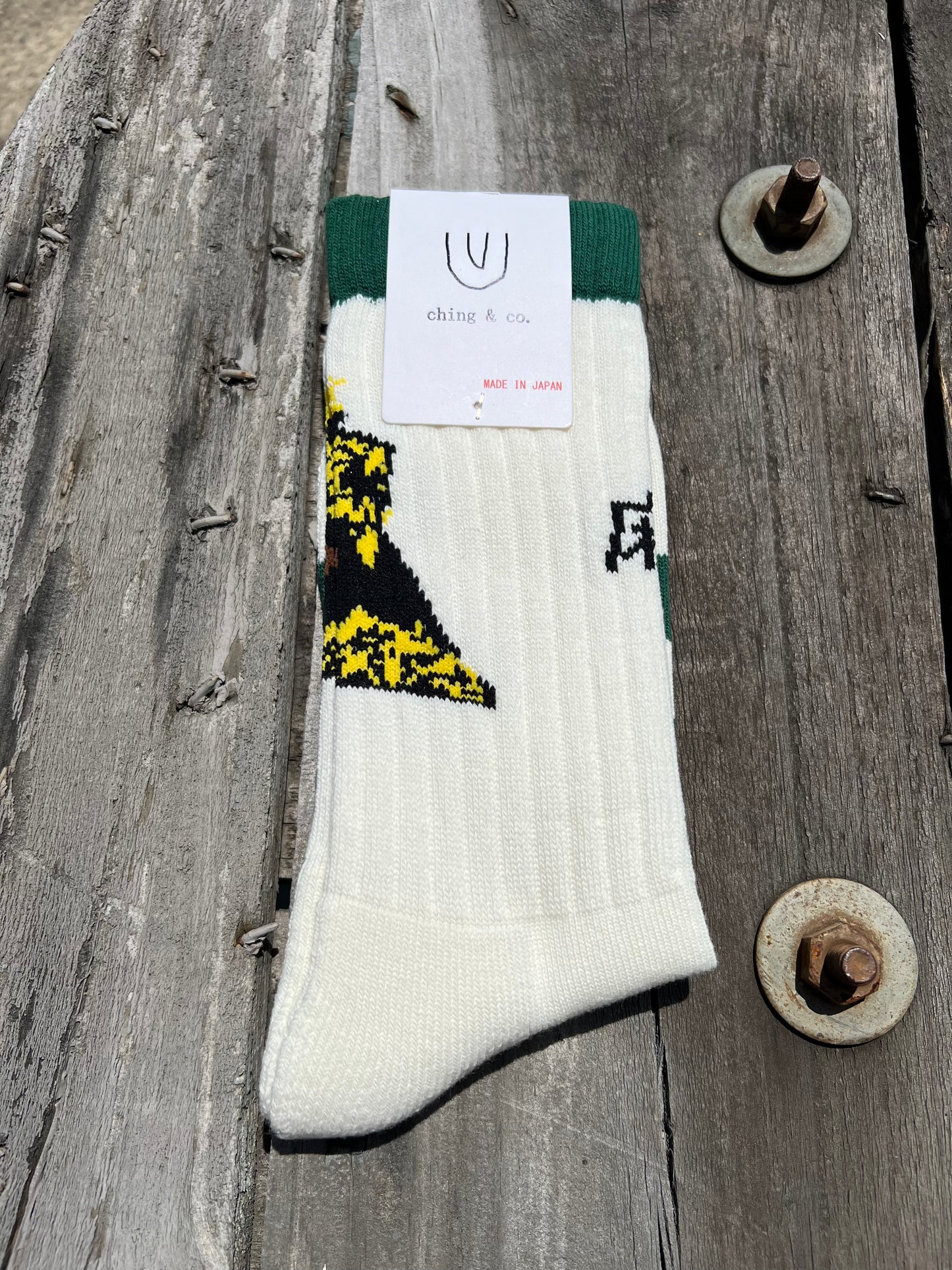 ★送料無料 スケートボード BMX ソックス ching&co. "セラシアイ" Socks 白 オシャレ チンアンドコー ■■