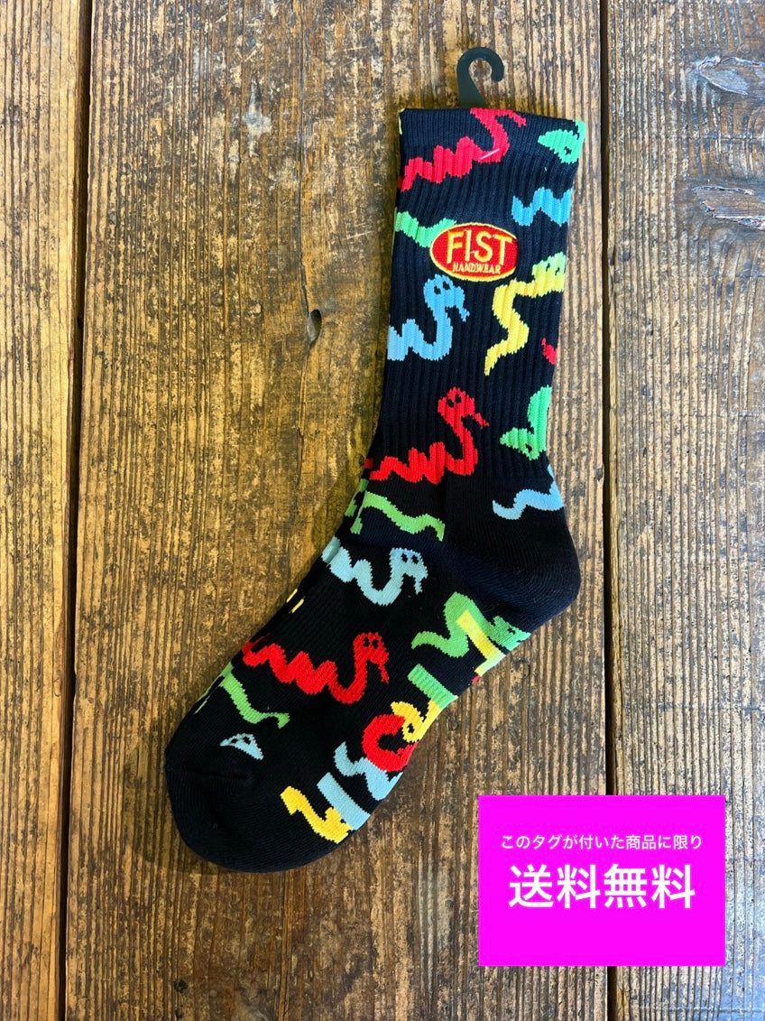 ★送料無料 BMX FIST HANDWEAR フィスト 靴下 ソックス FIST SNAKEY SOCK S-Mサイズ ブラック×カラフル 全国通販可能 ■