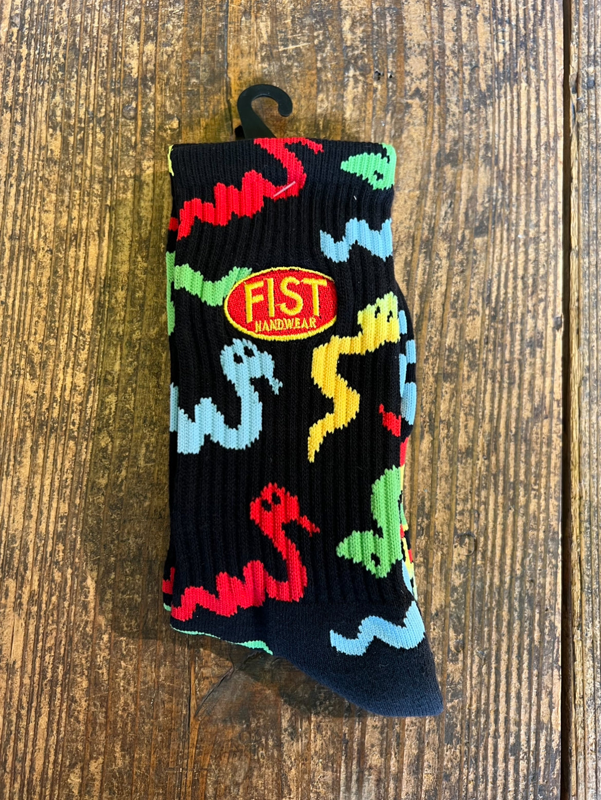 ★送料無料 BMX FIST HANDWEAR フィスト 靴下 ソックス FIST SNAKEY SOCK S-Mサイズ ブラック×カラフル 全国通販可能 ■