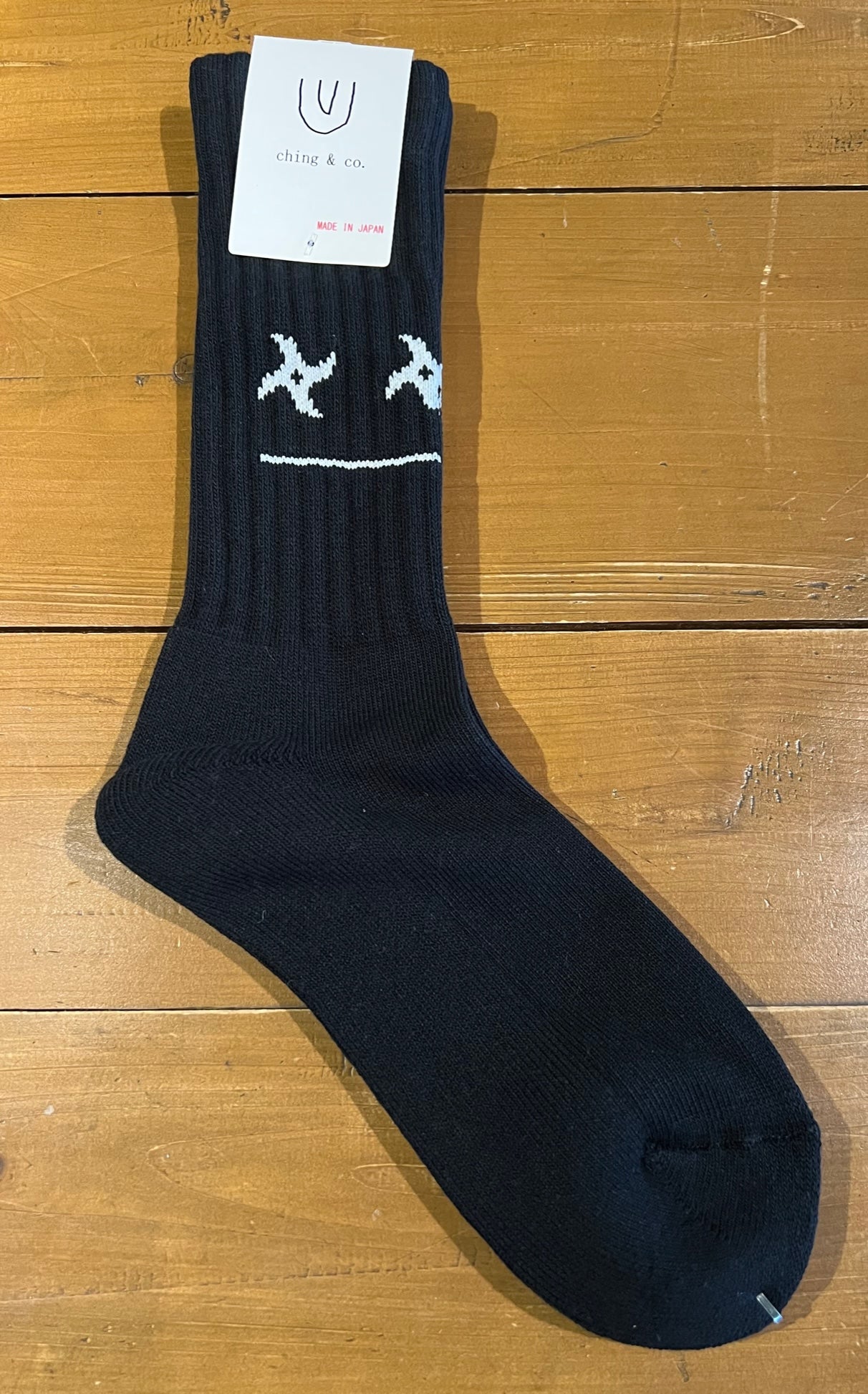 送料無料 スケートボード CHING&CO. 手裏剣 BLACK SOCKS チンアンドコー スケボー 靴下 フリーサイズ 24.5~27.5㎝ スケーター ソックス ブラック アパレル 全国通販可能 ◎