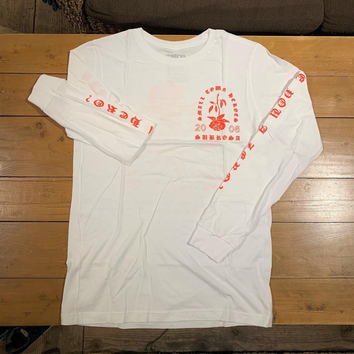 送料無料 SUBROSA サブローザ ロンT 長袖 HEROES LONG SHIRT WHITE 白 Mサイズ BMX アパレル BMX ファッション ストリートファッション 岡山