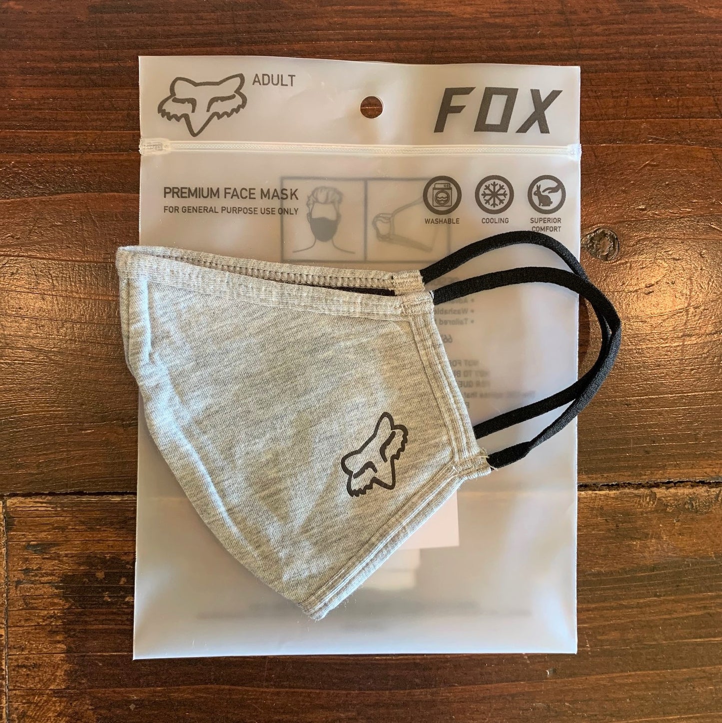 送料無料 BMX 自転車 人気ブランド マスク FOXRACING フォックス PREMIUM FACE MASK 大人用 GRAY 洗濯できるマスク 全国通信販売可能■