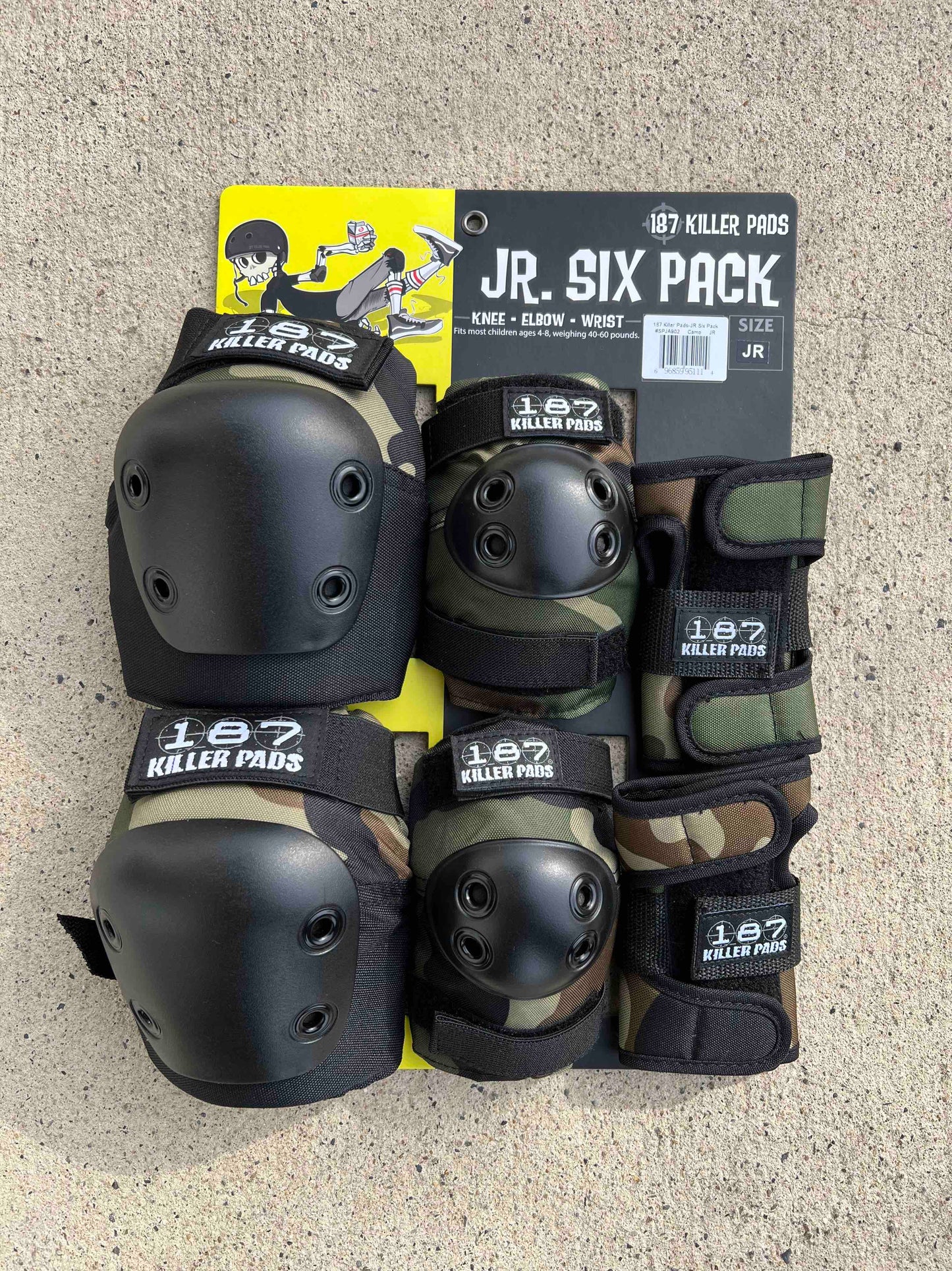 187KILLER PADS JR SIX PACK LIZZIE ARMANTO グリーン迷彩 SKATEBOARD パッド スケボー 子供用 キラーパッド 正規代理店契約商品 ■