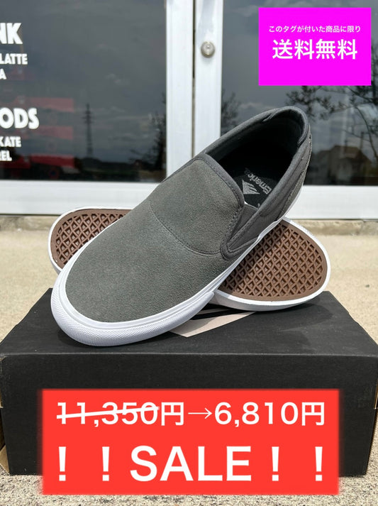 送料無料 SALE商品 SKATEBOARD シューズ Emerica WINO G6 SLIP ON エメリカ GREY ■