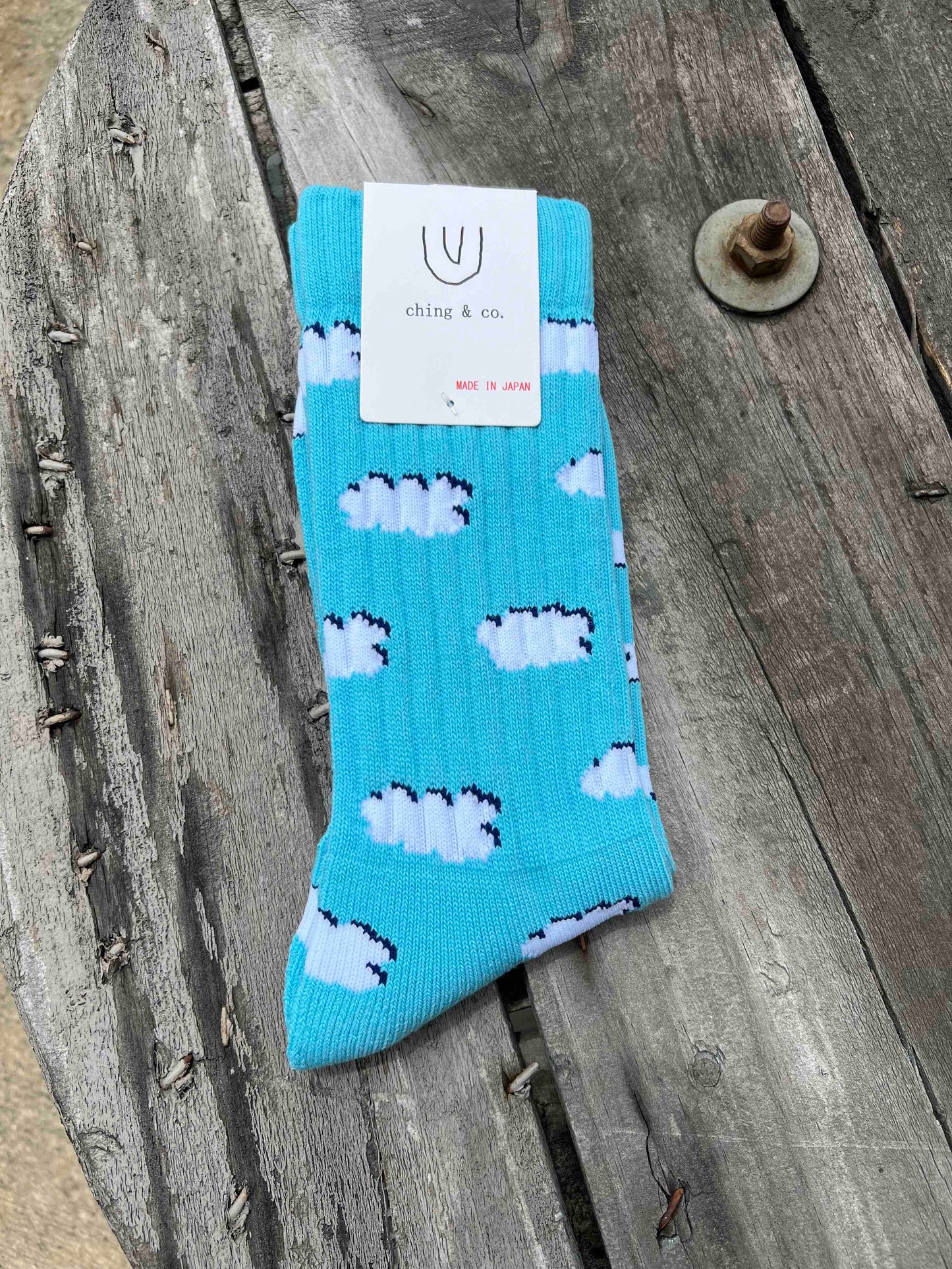 送料無料 BMX SKATEBOARD ソックス ching&co. "ひつじ雲 -blue-" Socks チンアンドコー スケートボード ■■