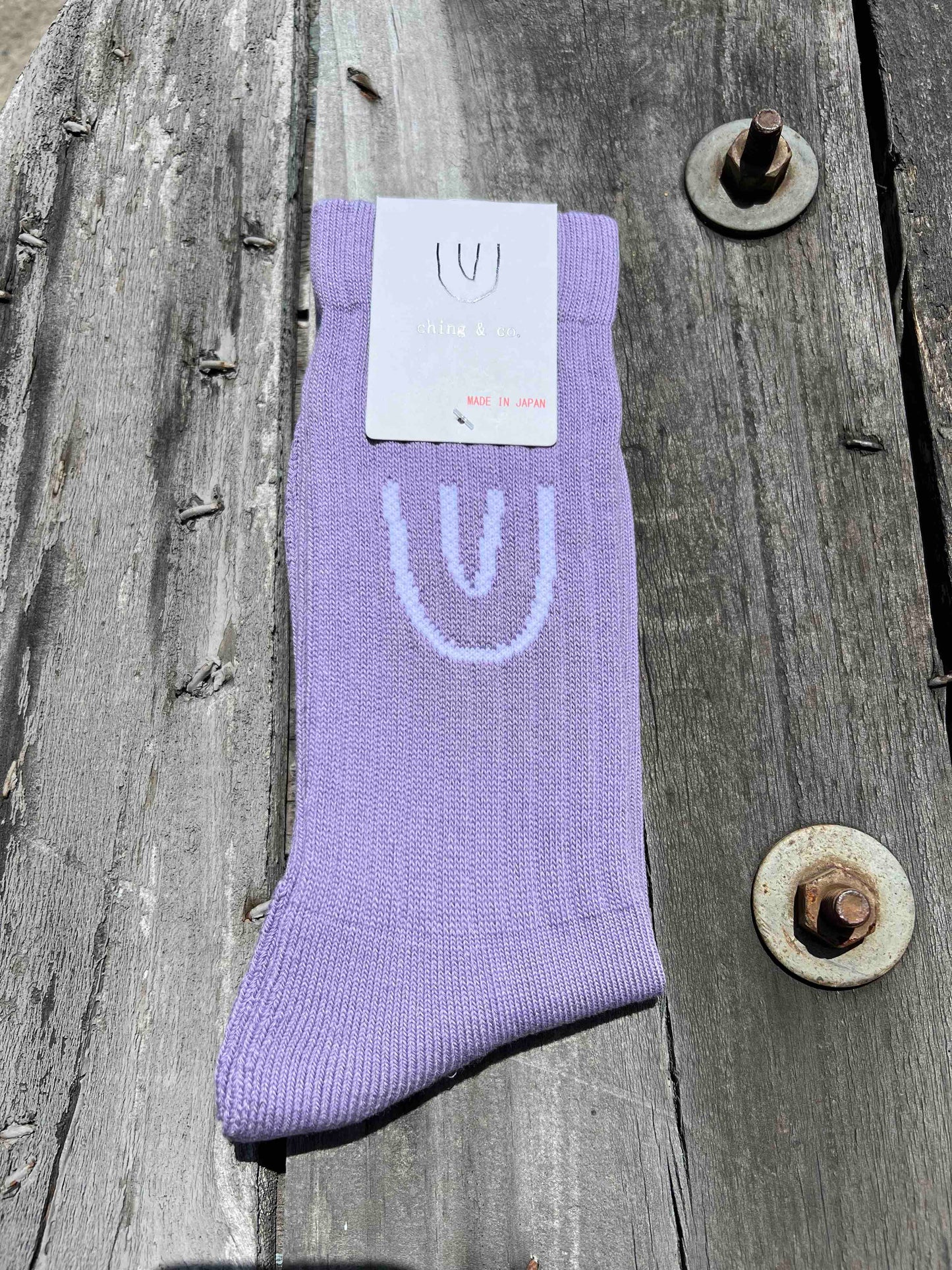 ★送料無料 BMX SKATEBOARD オシャレ ソックス ching&co."Symbol -lavender-" Socks パープル チンアンドコー ■■