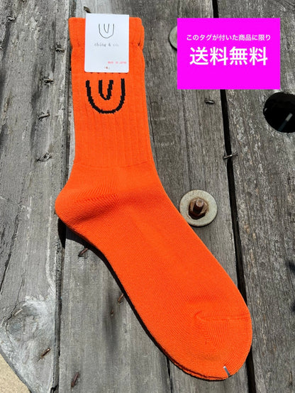 送料無料 BMX SKATEBOARD ソックス ching&co. "Symbol -orange-" Socks オレンジ チンアンドコー スケートボード ■■