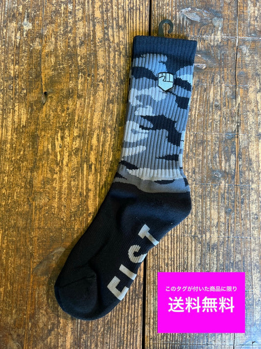 ★送料無料 BMX FIST HANDWEAR フィスト 靴下  ソックス FIST COVERT CAMO SOCK S-Mサイズ ブラック×カモ 全国通販可能 ■